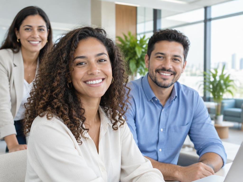 Colaboradores em um ambiente de trabalho saudável