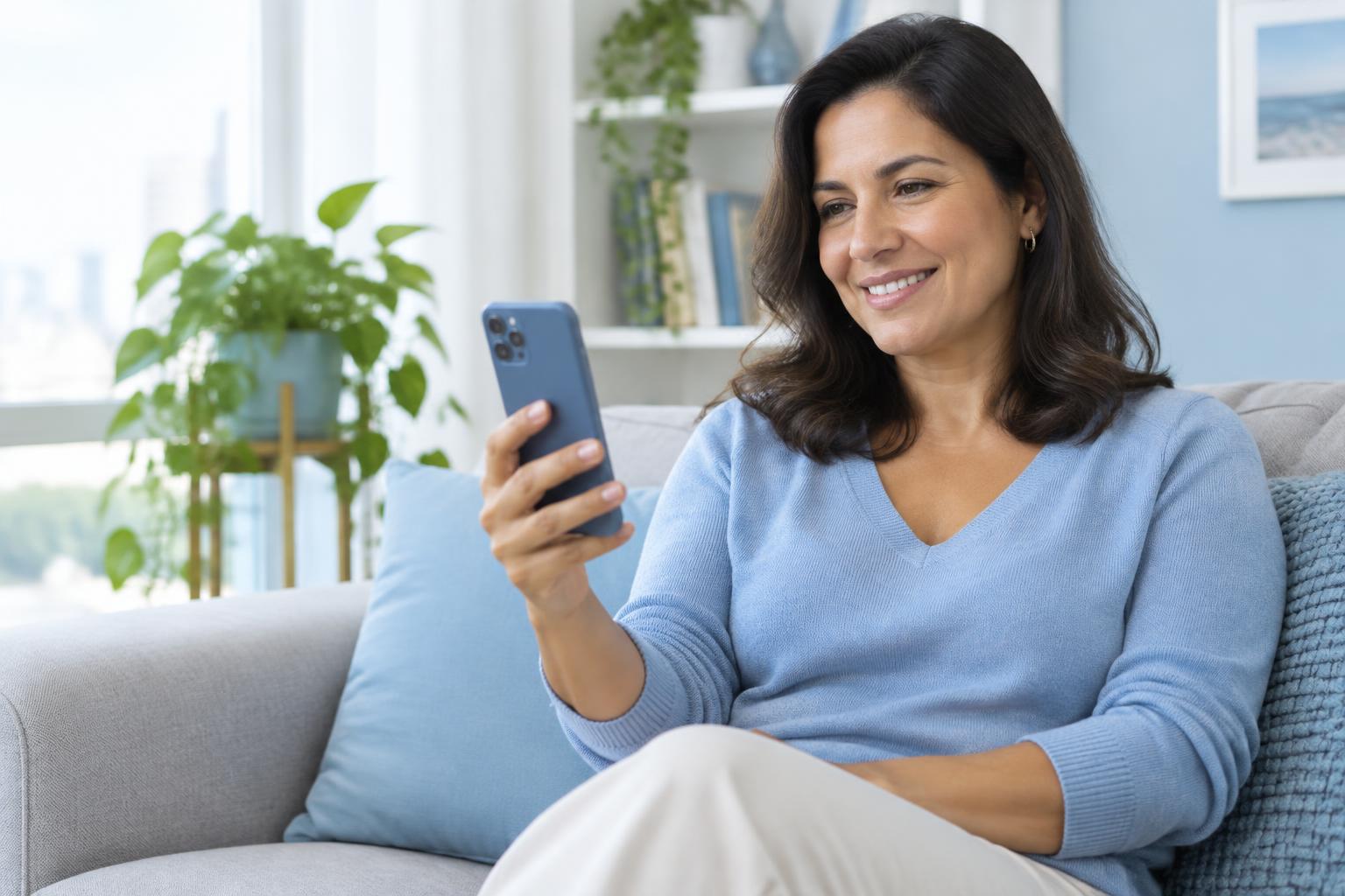 Pessoa realizando uma consulta médica pelo celular